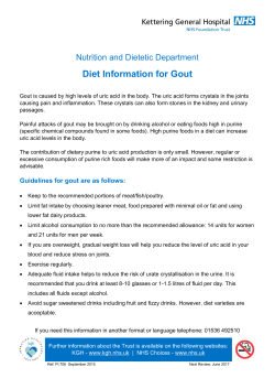 Diet information for Gout - Kettering General Hospital