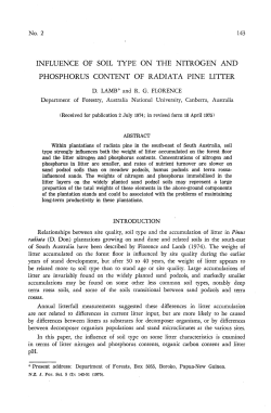 influence of soil type on the nitrogen and phosphorus content of
