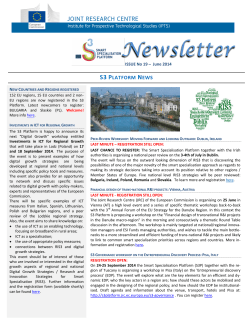 Newsletter - Smart Specialisation Platform