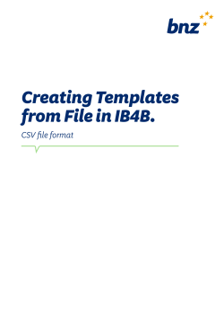 Creating Templates from File in IB4B.
