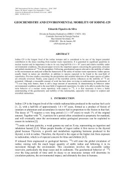 geochemistry and environmental mobility of iodine-129