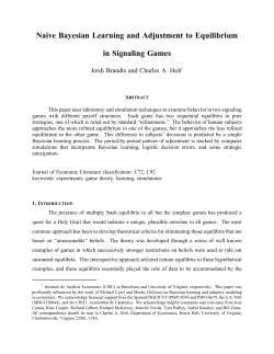 Naive Bayesian Learning and Adjustment to Equilibrium - IAE-CSIC