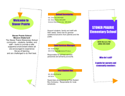 Brochure about Stoner Prairie - Stoner Prairie Elementary School