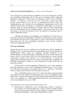 LIFE CYCLES IN HAPTOPHYTA. C. LANCELOT AND V