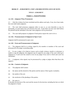 BOOK IV – JUDGEMENT, COST AND DISCONTINUANCE OF SUITS