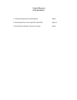 Capital Requests FY18 BUDGET
