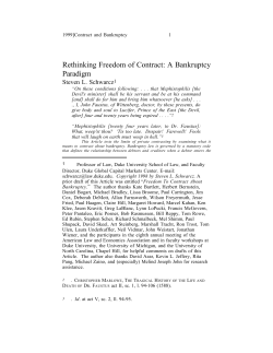 Rethinking Freedom of Contract: A Bankruptcy Paradigm