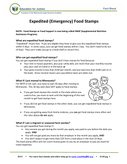 Expedited (Emergency) Food Stamps