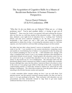 The Acquisition of Cognitive Skills As a Means of Recidivism