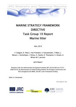 Task Group 10 Report Marine litter