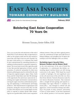 Bolstering East Asian Cooperation 70 Years On