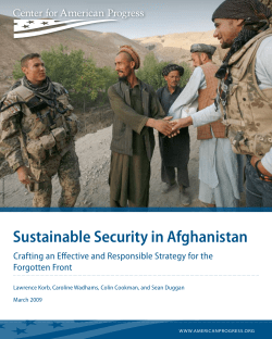 Sustainable Security in Afghanistan