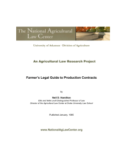 Farmer`s Legal Guide to Production Contracts