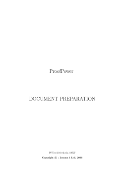 ProofPower DOCUMENT PREPARATION