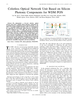 Colorless Optical Network Unit Based on Silicon Photonic