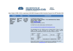 Jaipur Chapter of NIRC of ICSI is organizing its 30th MSOP