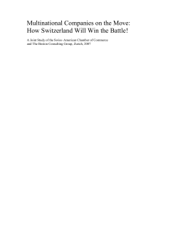 Multinational Companies on the Move: How Switzerland Will Win the