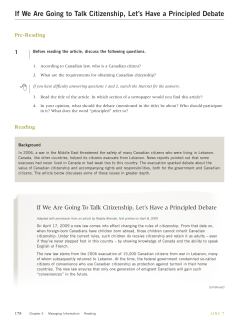 If We Are Going to Talk Citizenship, Let`s Have a Principled Debate