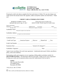 162 Middle Street Pawtucket, RI &bull; 02860 If paying by credit card