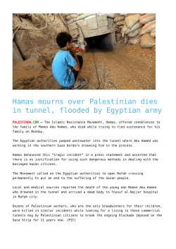 Hamas mourns over Palestinian dies in tunnel, flooded by Egyptian