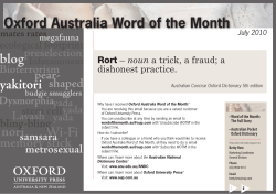 Oxford Australia Word of the Month - Australian National Dictionary