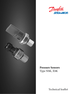 Pressure Sensors Type NSK, XSK Technical leaflet