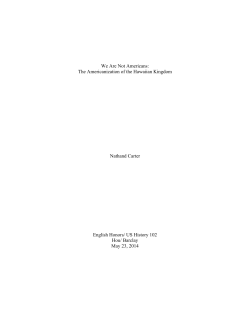 The Americanization of the Hawaiian Kingdom Nathand Carter