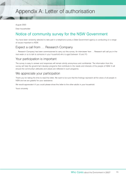 Appendix A - NSW Government