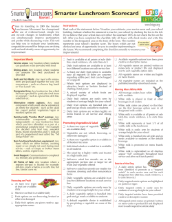 Smarter Lunchroom Scorecard