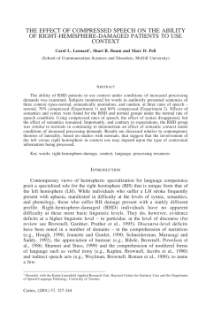 the effect of compressed speech on the ability