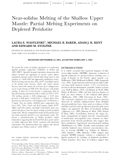 Near-solidus Melting of the Shallow Upper Mantle: Partial Melting