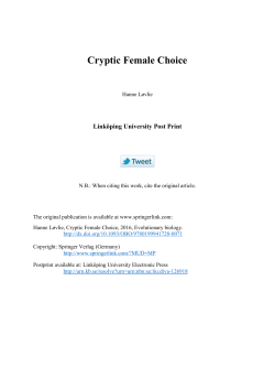 Cryptic Female Choice