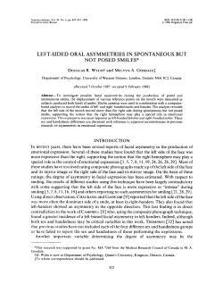 left-sided oral asymmetries in spontaneous but not