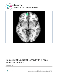 Frontostriatal functional connectivity in major depressive disorder