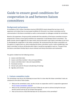 Guide to ensure good conditions for cooperation in and between