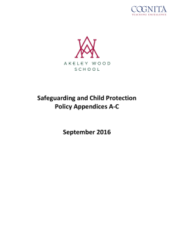 Safeguarding and Child Protection Policy Appendices A