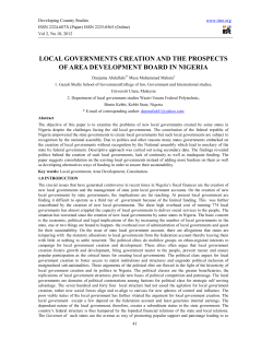 local governments creation and the prospects of area