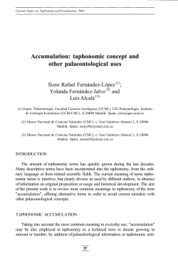 Accumulation: taphonomic concept and other palaeontological uses.