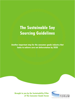 The Sustainable Soy Sourcing Guidelines