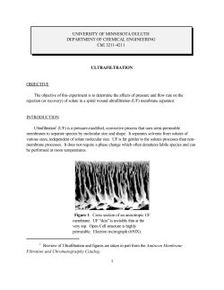 1 Rreview of Ultrafiltration and figures are taken in part from the