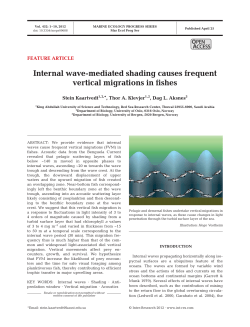 Internal wave-mediated shading causes frequent vertical migrations