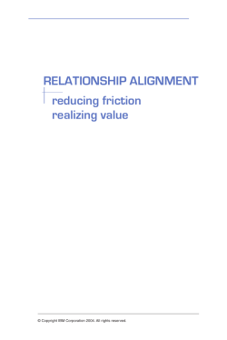 RELATIONSHIP ALIGNMENT reducing friction realizing value