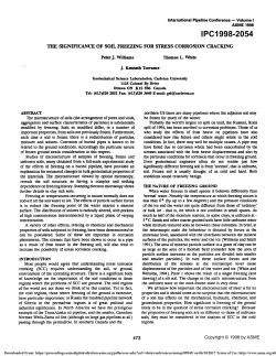The Significance of Soil Freezing for Stress Corrosion Cracking