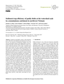 Sediment trap efficiency of paddy fields at the