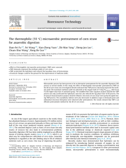 The thermophilic (55В°C) microaerobic pretreatment of corn straw