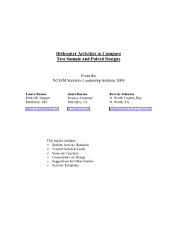 Helicopter t-tests - North Carolina School of Science and Mathematics