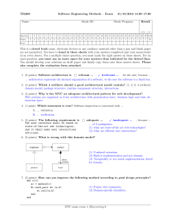 TI2200 Software Engineering Methods &ndash; Exam 31/10/2012 14.00