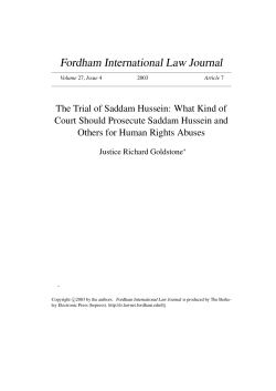 The Trial of Saddam Hussein: What Kind of Court Should Prosecute