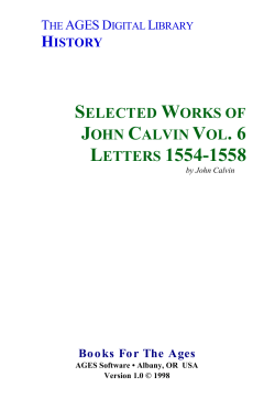 Selected Works of John Calvin Vol. 6