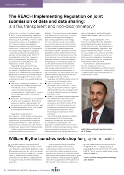 The REACH Implementing Regulation on joint submission of data